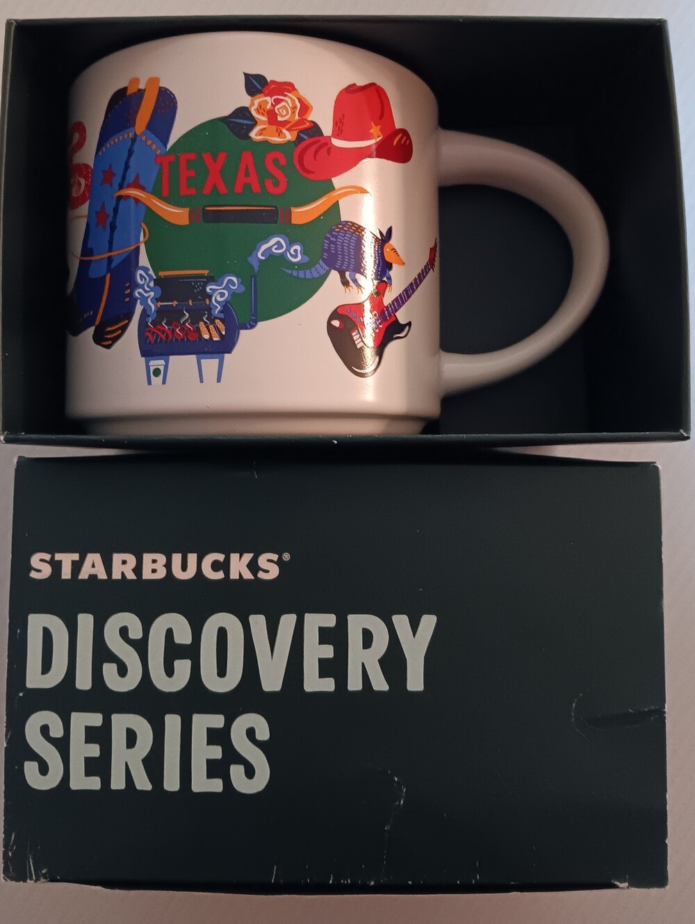 For sale is a Starbucks Texas Discovery Series 14 ounce coffee mug. It's Brand N